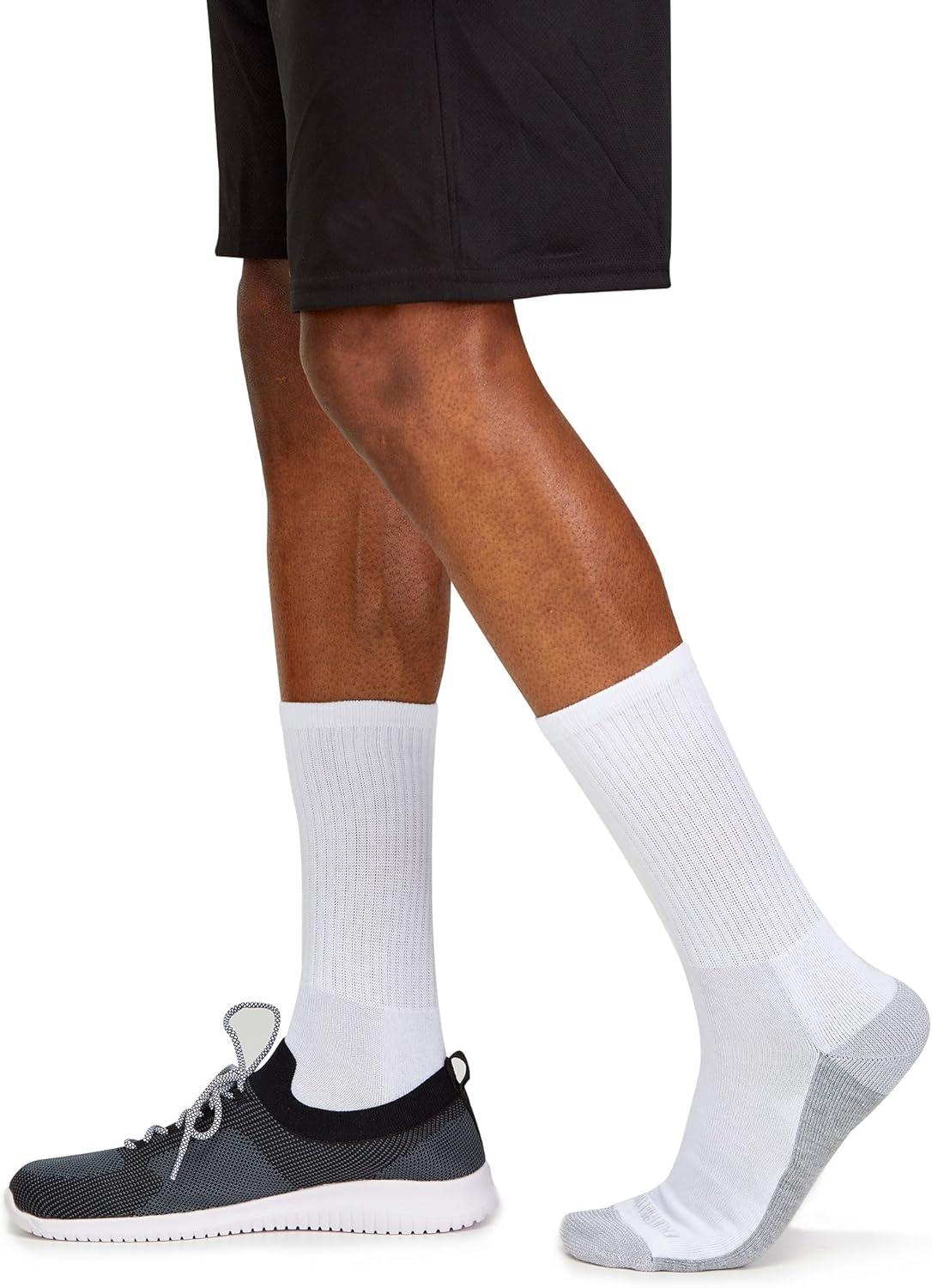 imageFruit of the Loom Mens Dual Defense Crew Socks 12 Pack White Medium 6 12