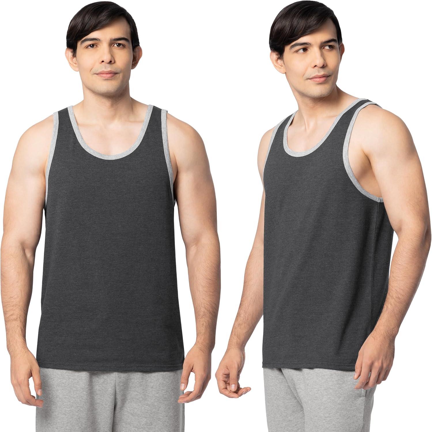 imageFruit of the Loom Mens Eversoft Cotton Sleeveless T Shirts Breathable ampamp Moisture Wicking with Odor Control Sizes S4xBlack Heather