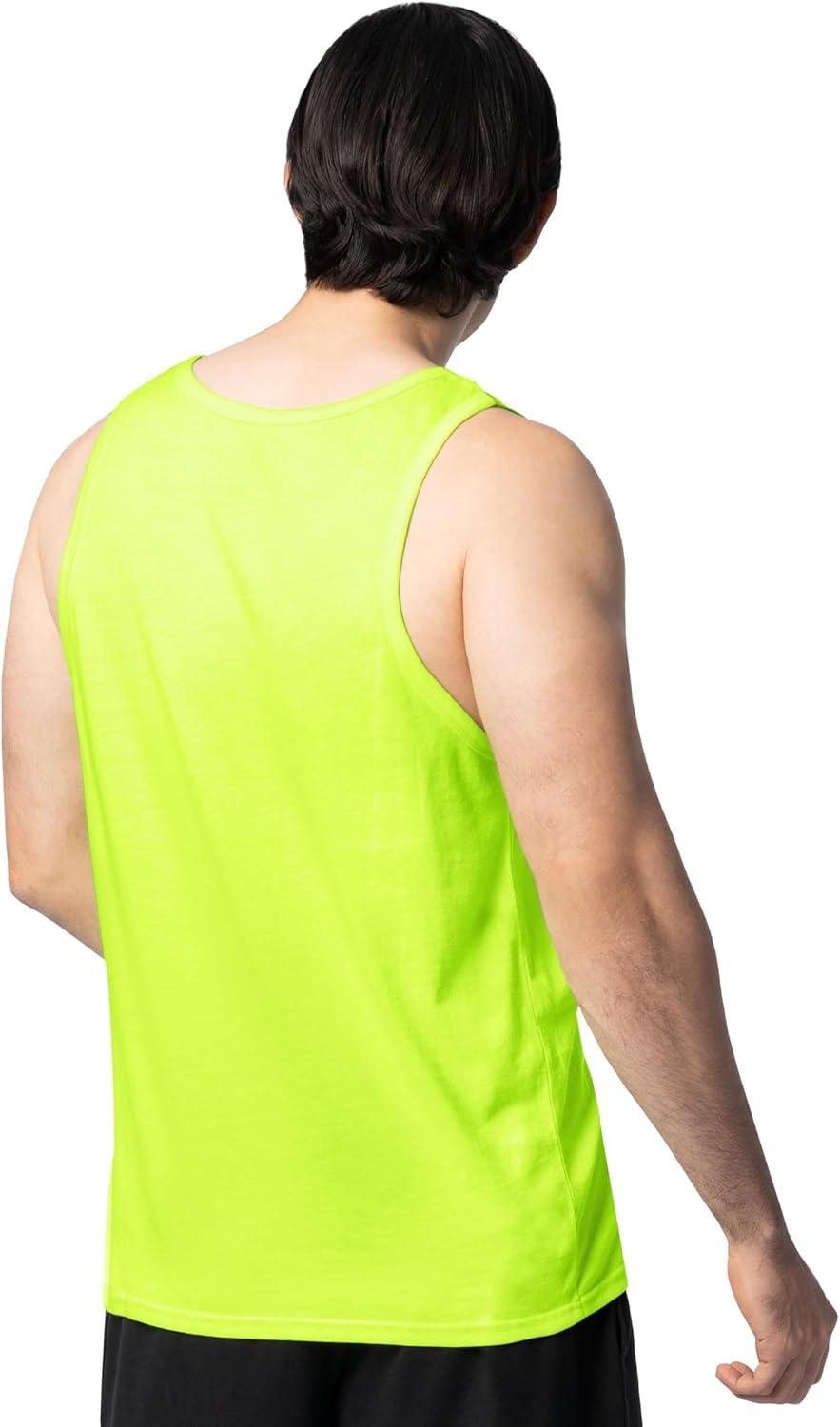 imageFruit of the Loom Mens Eversoft Cotton Sleeveless T Shirts Breathable ampamp Moisture Wicking with Odor Control Sizes S4xSafety Green