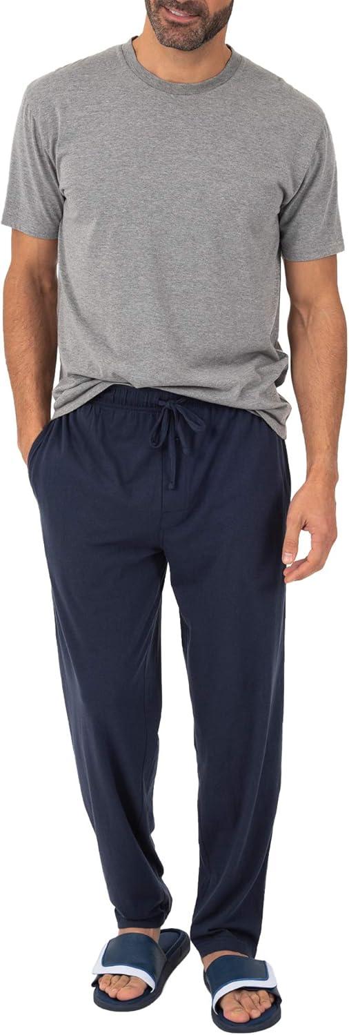 imageFruit of the Loom Mens Extended Sizes Jersey Knit Sleep Pajama Lounge Pant 1 ampamp 2 PacksNavyNavy 2pack