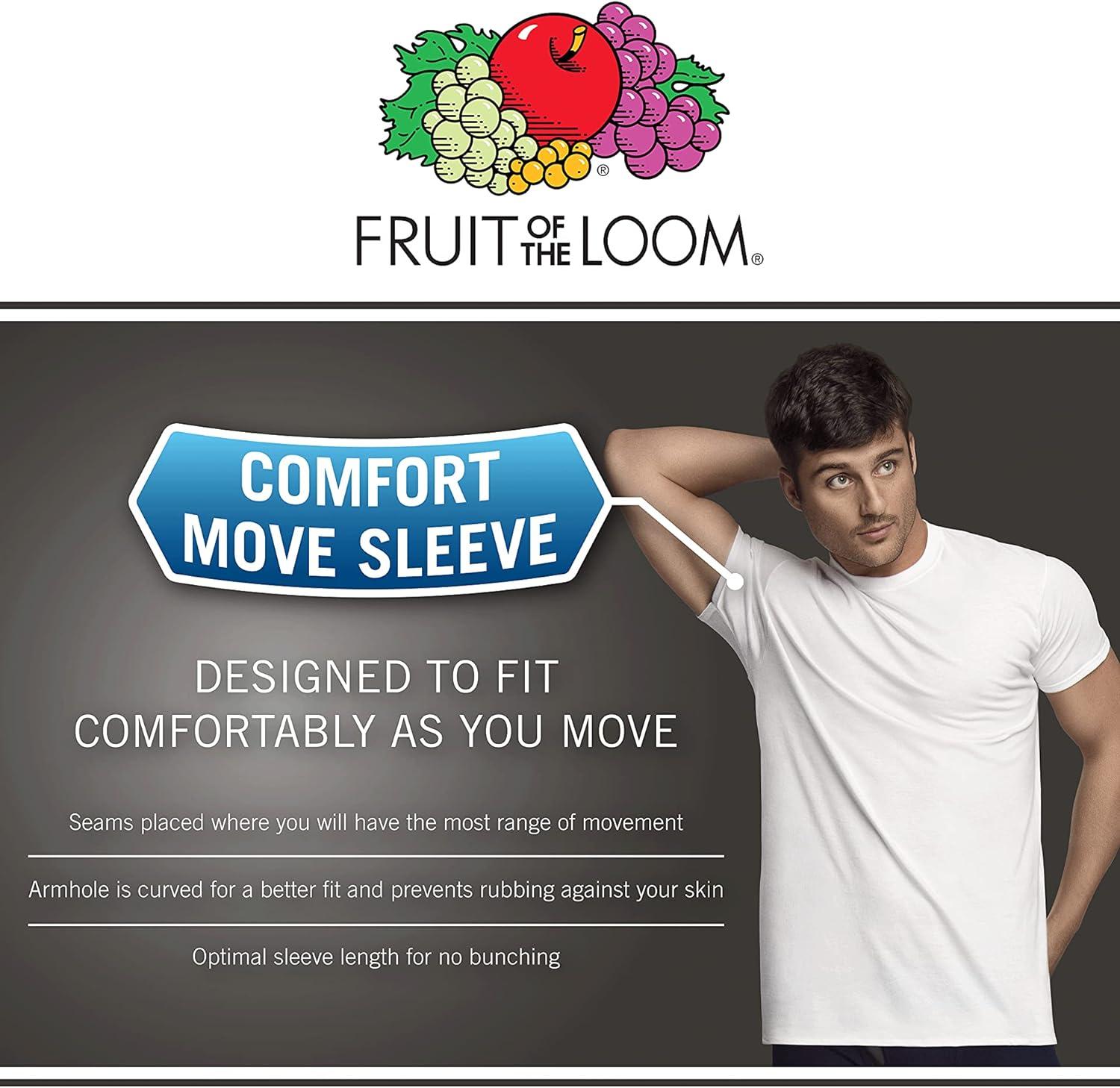 imageFruit of the Loom Mens VNeck Undershirts Moisture Wicking ampamp Tag Free Also Available in Tall SizesWhite 6 Pack