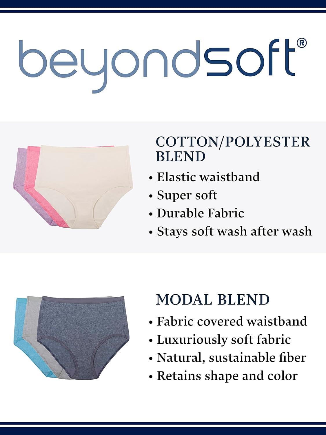 imageFruit of the Loom Womens Beyondsoft Underwear Super Soft Designed with Comfort in Mind Available in Plus SizeHipster Modal 6 Pack Colors May Vary