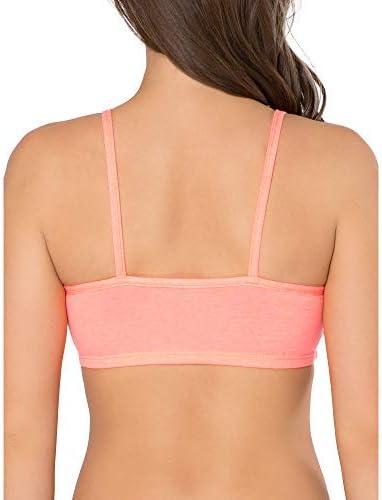 imageFruit of the Loom Womens MultiPack Spaghetti Strap Cotton Sports BraKaleidescopeCharcoalPunchy Peach