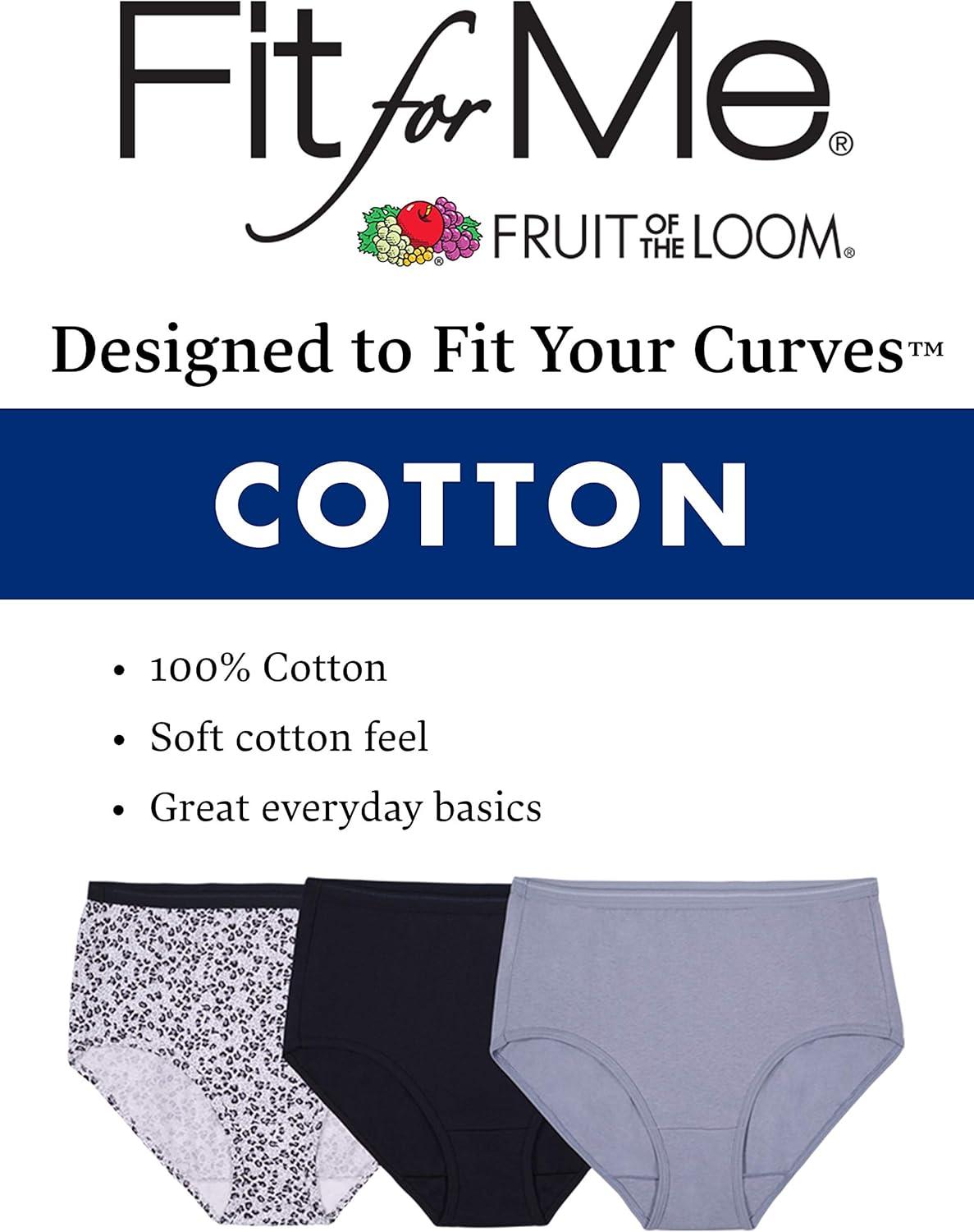 imageFruit of the Loom Womens Plus Size Underwear Briefs Fit for Me Designed to Fit Your CurvesHi Cut Cotton Colors May Vary