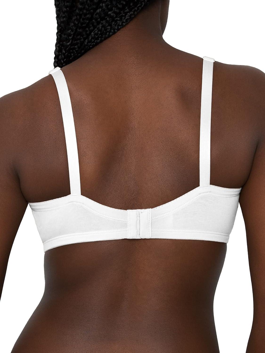 imageFruit of the Loom Womens Smooth Cotton TShirt Bra UltraSoft Flexible and Invisible Under TeesBlackWhiteGrey Heather