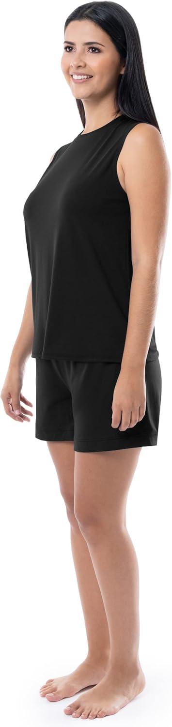 imageFruit of the Loom womens Breathable Tank Top and Short 2 Piece Sleep SetBlack