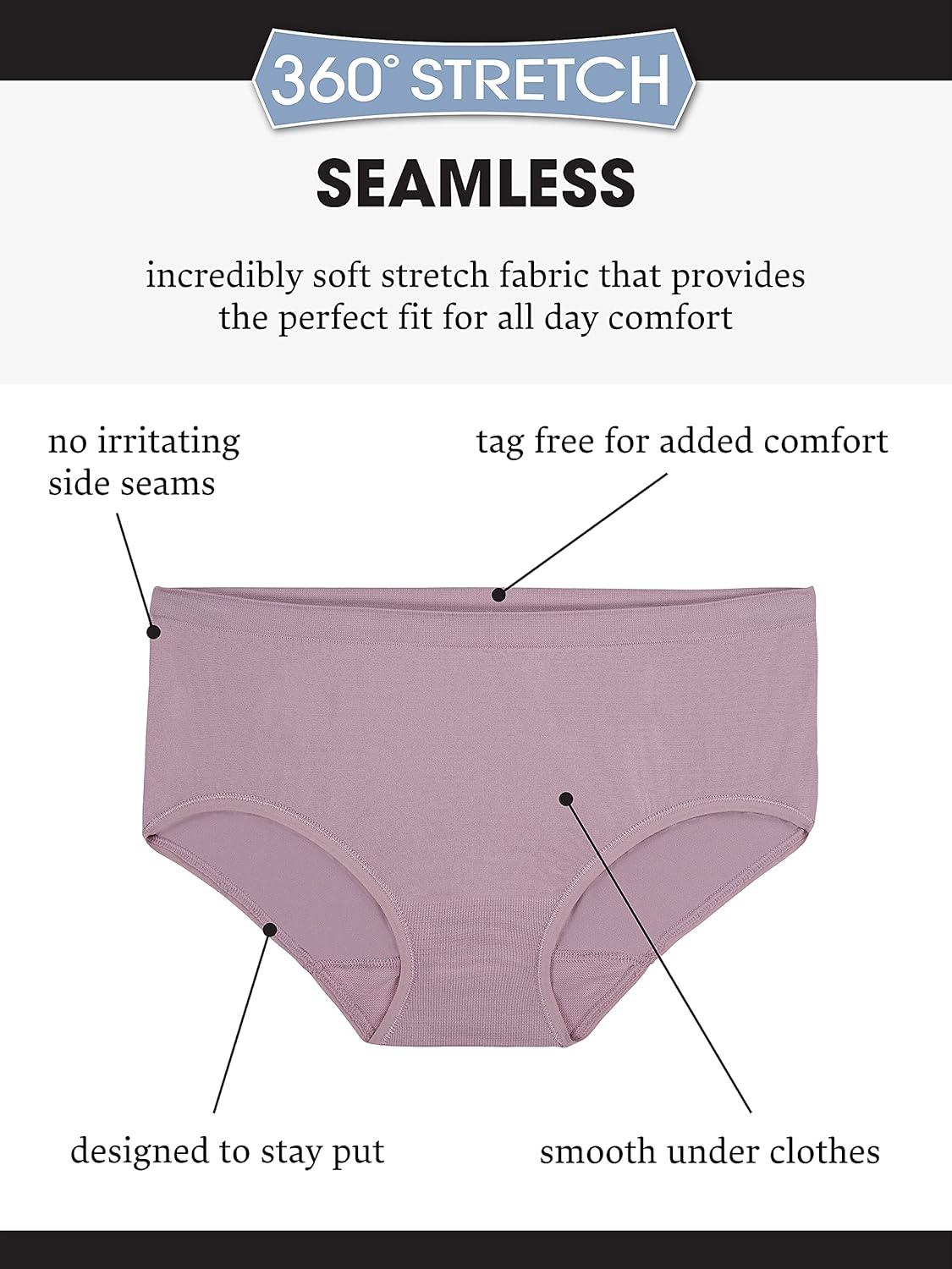 imageFruit of the Loom womens No Show Seamless Underwear Amazing Stretch ampamp No Panty Lines Available in Plus SizeHipster 6 Pack Colors May Vary