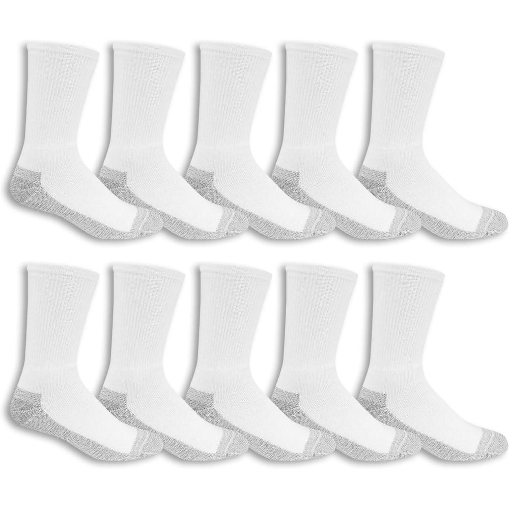imageFruit of the Loom Mens Ankle Quarter Socks 6 Pack with Cushion and Arch SupportWhite