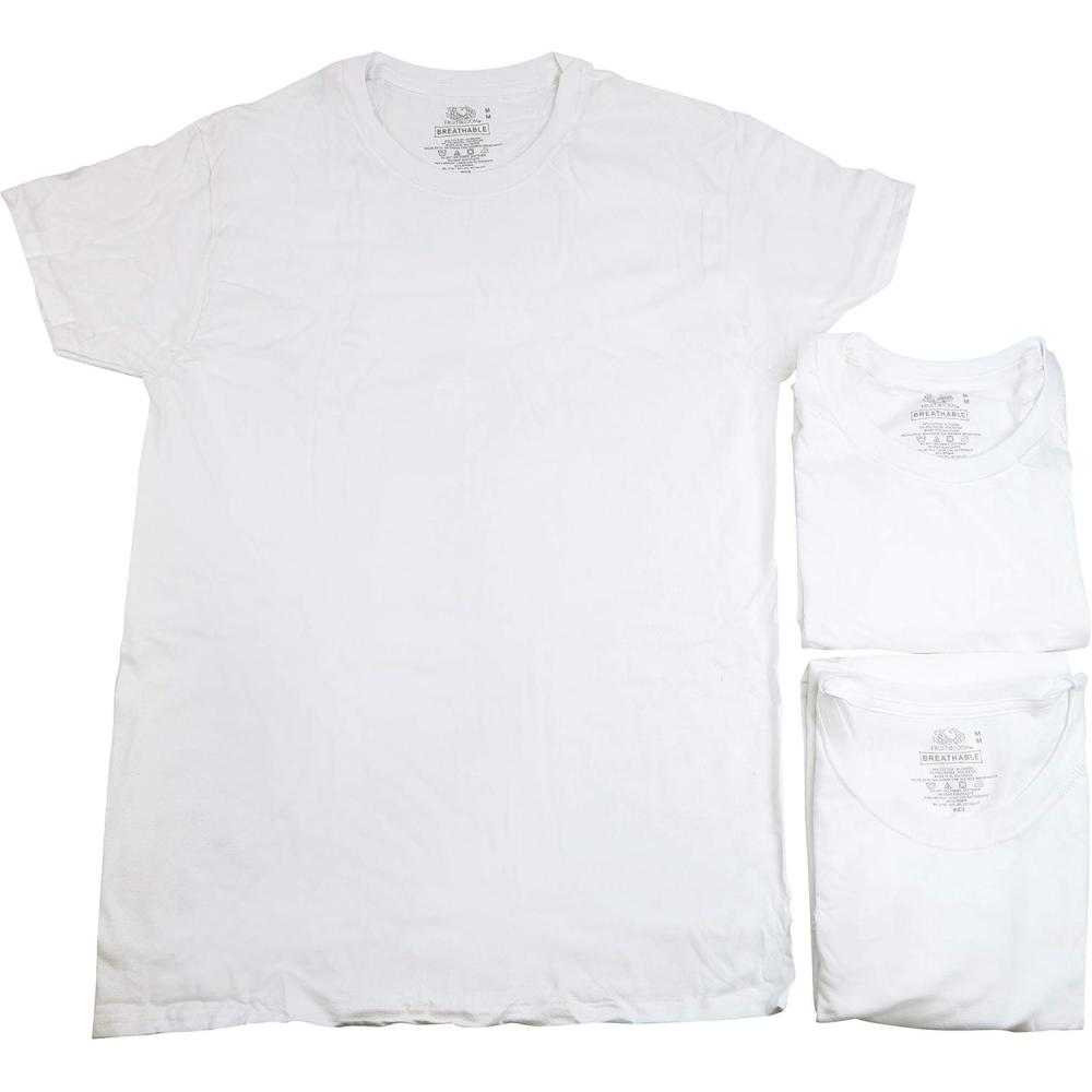 imageFruit of the Loom Mens Big ampamp Tall Breathable UndershirtsWhite Ice