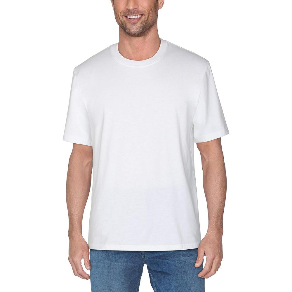 imageFruit of the Loom Mens Crafted Comfort Tee Relaxed ampamp Classic Fit Sizes S2XRelaxed Fit  Cotton  White