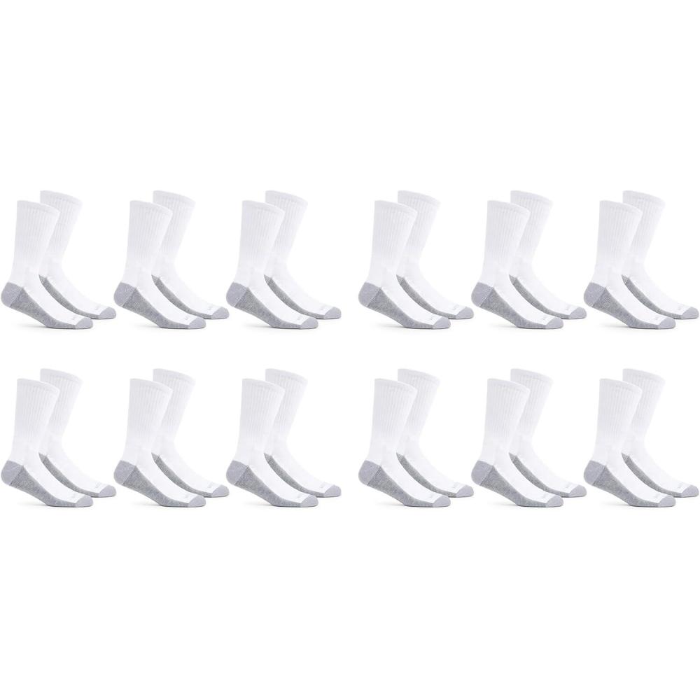 imageFruit of the Loom Mens Dual Defense Crew Socks 12 Pack White Medium 6  12