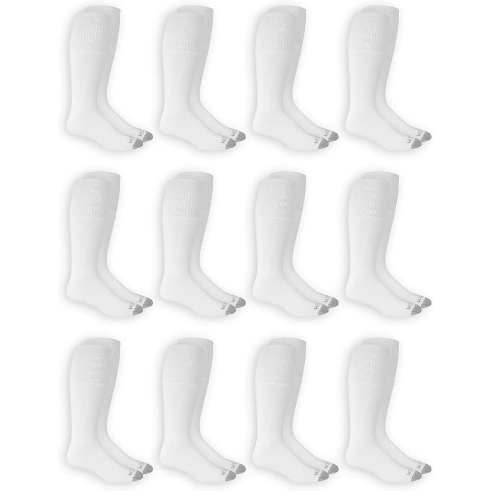 imageFruit of the Loom Mens Dual Defense Tube Socks 12 PackWhite