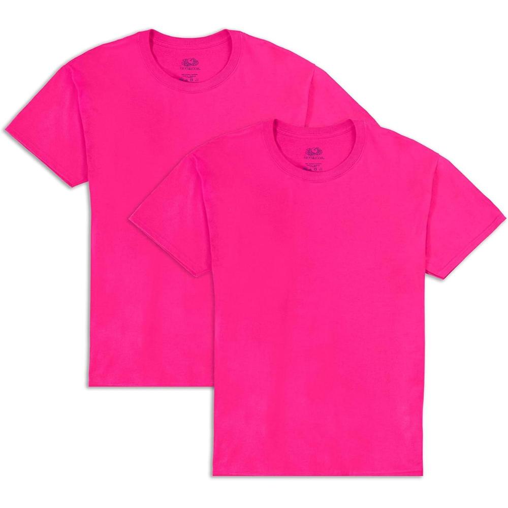 imageFruit of the Loom Mens Eversoft Cotton T Shirts Breathable ampamp Moisture Wicking with Odor Control Sizes S4x2 Pack Cyber Pink