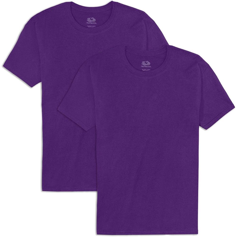 imageFruit of the Loom Mens Eversoft Cotton T Shirts Breathable ampamp Moisture Wicking with Odor Control Sizes S4x2 Pack Purple