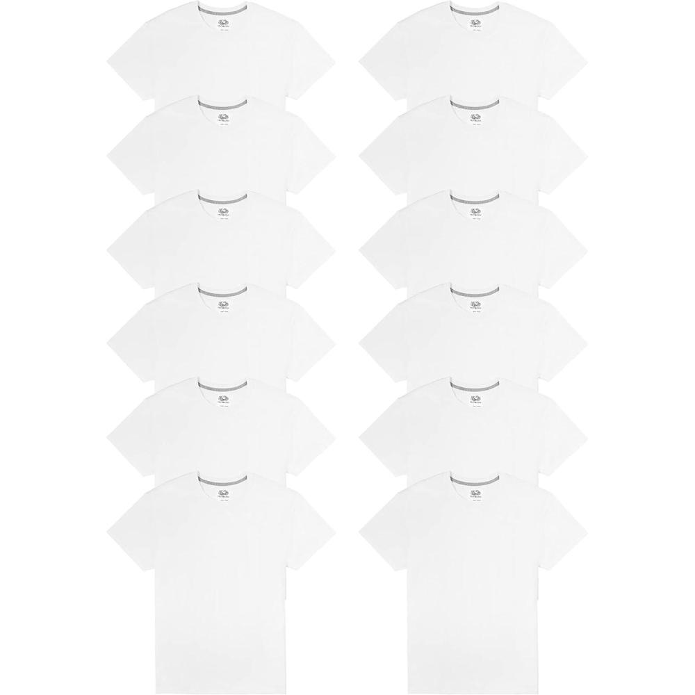 imageFruit of the Loom Mens Eversoft Cotton T Shirts Breathable ampamp Moisture Wicking with Odor Control Sizes S4xCrew  12 Pack  White