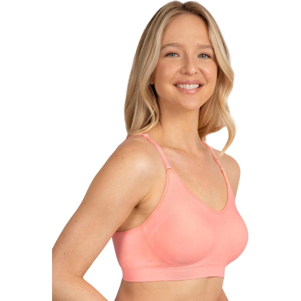 imageFruit of the Loom Womens 2Pack Stretch Wireless Bra wBuilt in PadsPeach GelatoGrey Heather