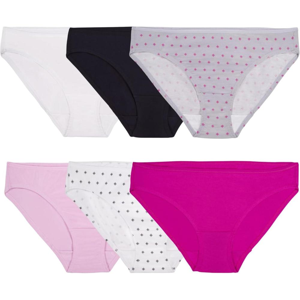 imageFruit of the Loom Womens 6 Pack Cotton Stretch Bikini Panties Assorted 5
