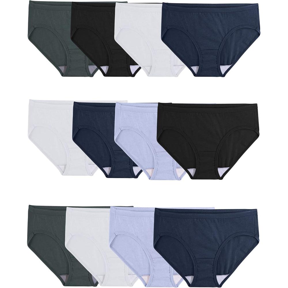 imageFruit of the Loom Womens Beyondsoft PantiesCotton  12 Pack  WhiteBlackBlue