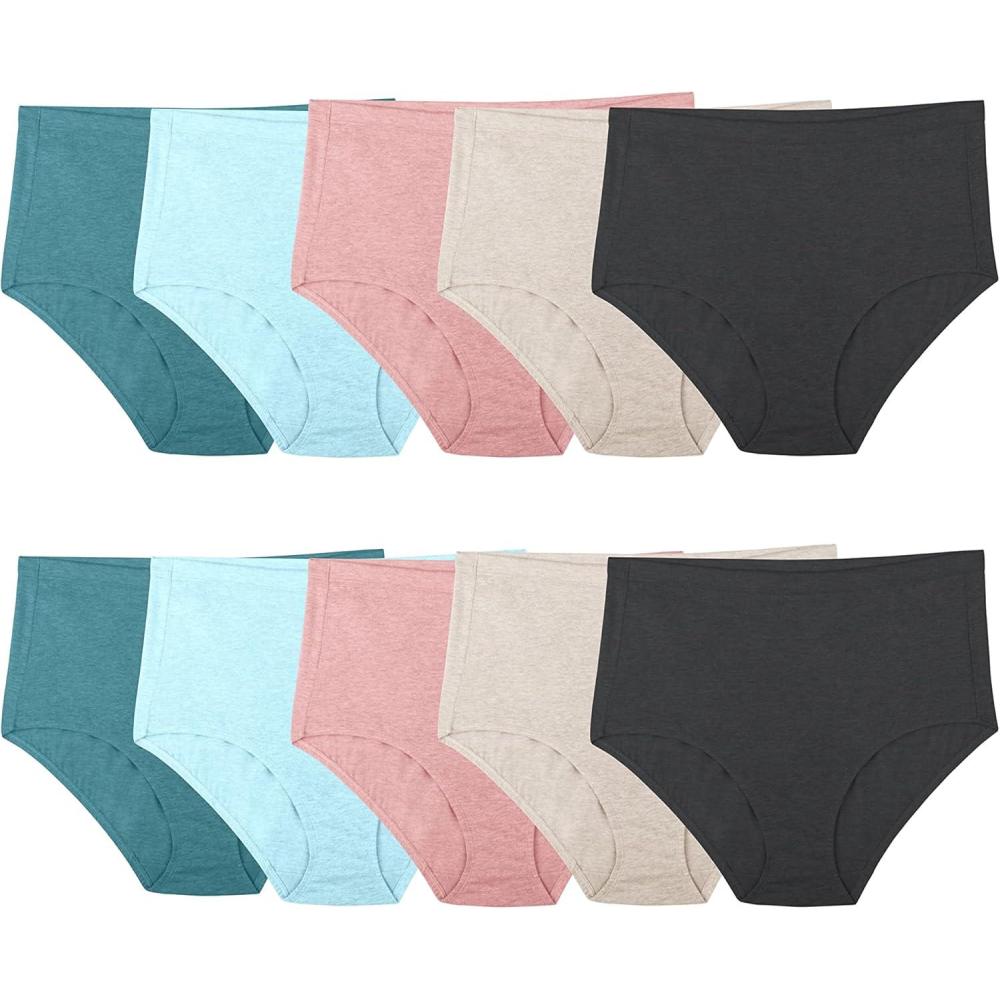 imageFruit of the Loom Womens Beyondsoft Underwear Super Soft Designed with Comfort in Mind Available in Plus SizePlus Size Brief Cotton Blend 10 Pack TealPinkBlack