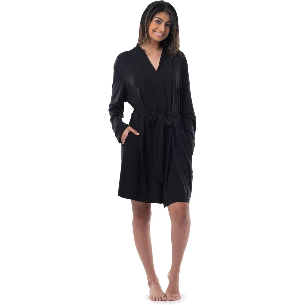 imageFruit of the Loom Womens Breathable RobeBlack
