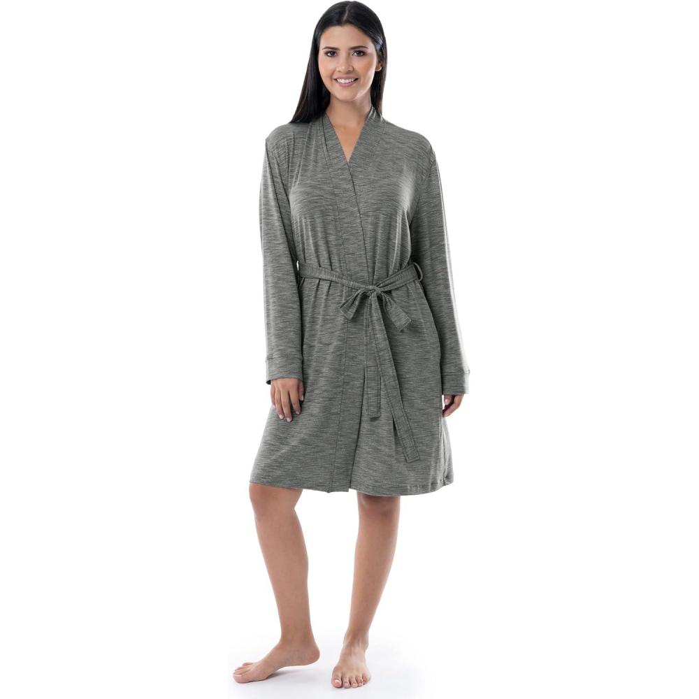 imageFruit of the Loom Womens Breathable RobeHeather Grey