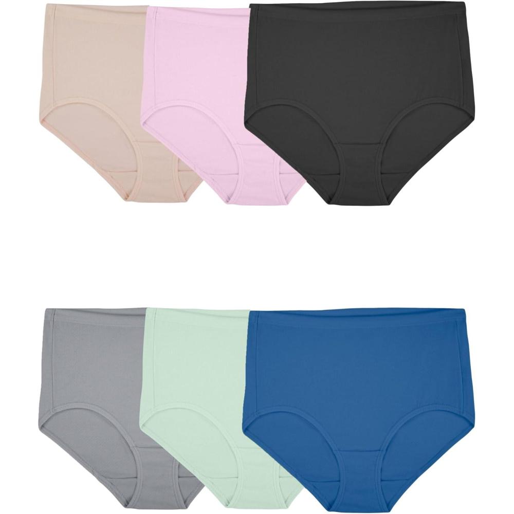 imageFruit of the Loom Womens Breathable Underwear Moisture Wicking Keeps You Cool ampamp Comfortable Available in Plus SizeCotton Mesh Brief 6 Pack Colors May Vary