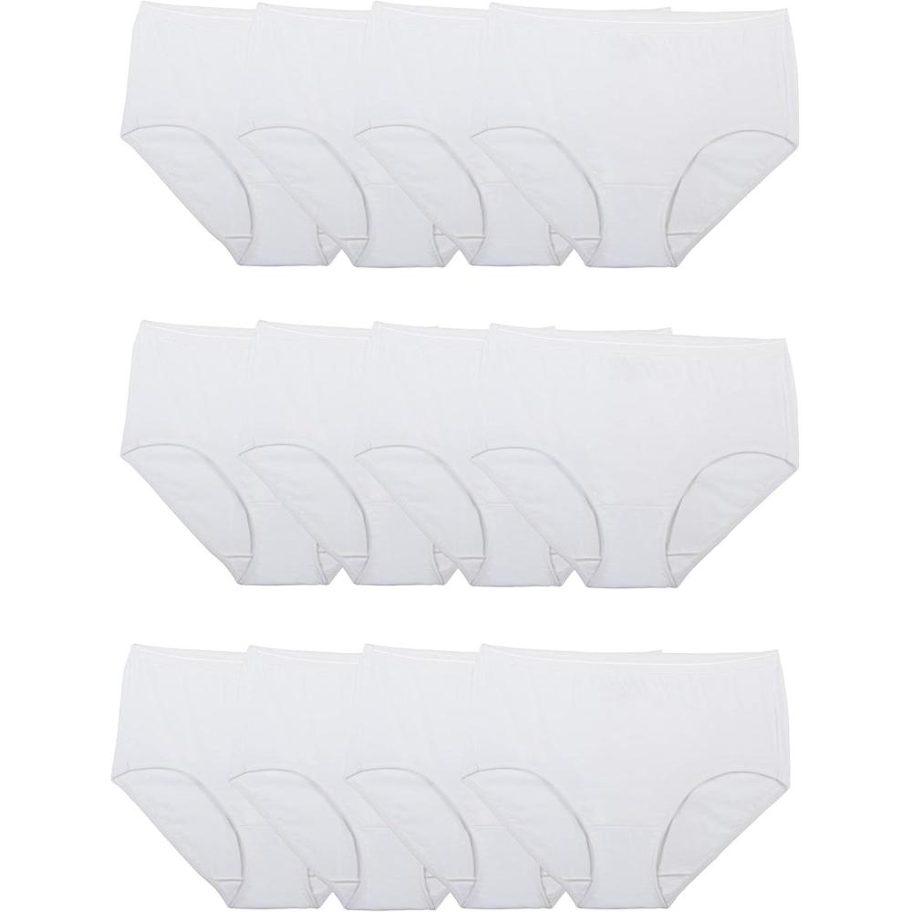 imageFruit of the Loom Womens Eversoft Cotton Underwear Multipacks Tag Free ampamp Breathable Available in Plus SizeBrief  White