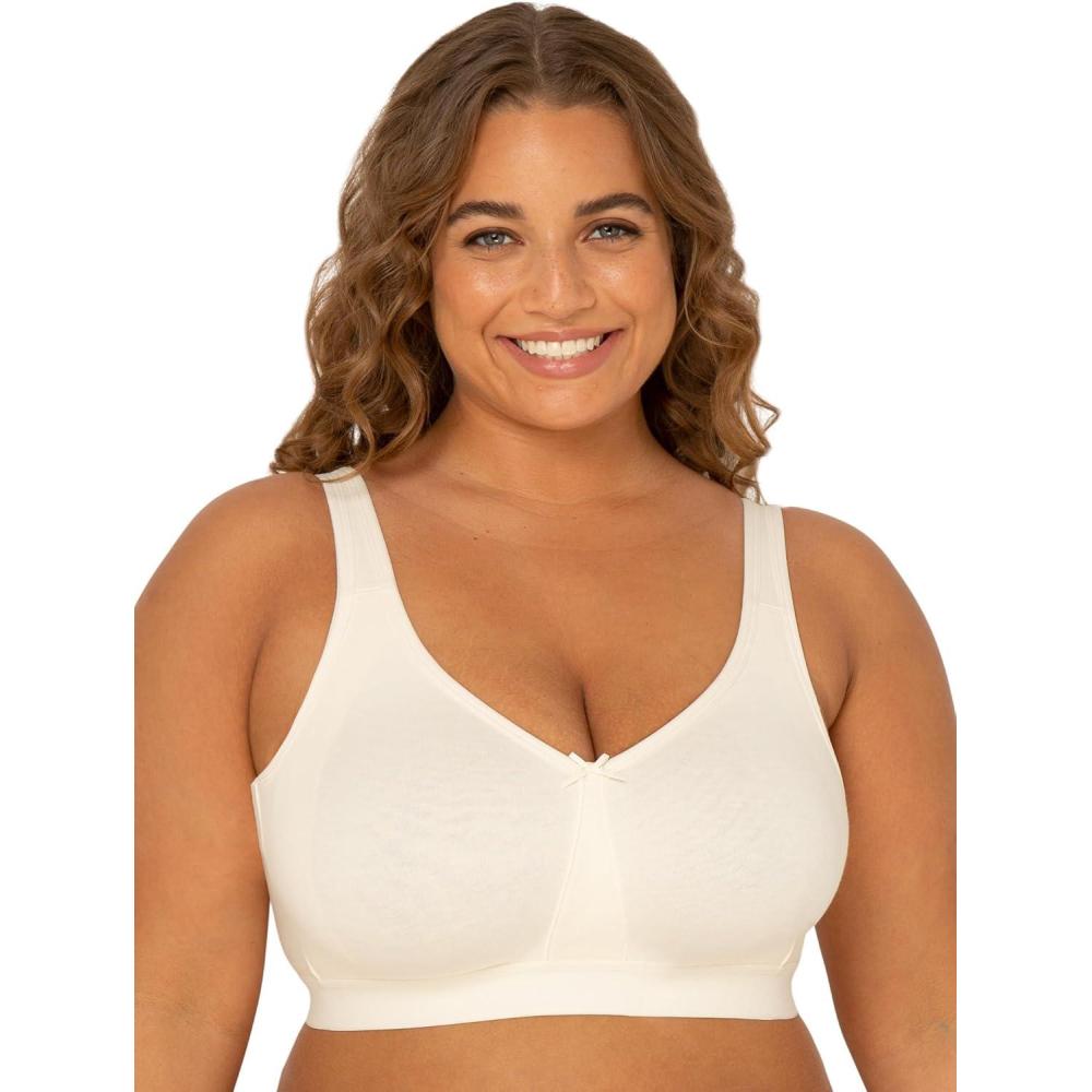 imageFruit of the Loom Womens Fit for Me Collection PlusSize Wireless Bra Soft Cotton Comfort ampamp SupportPristine