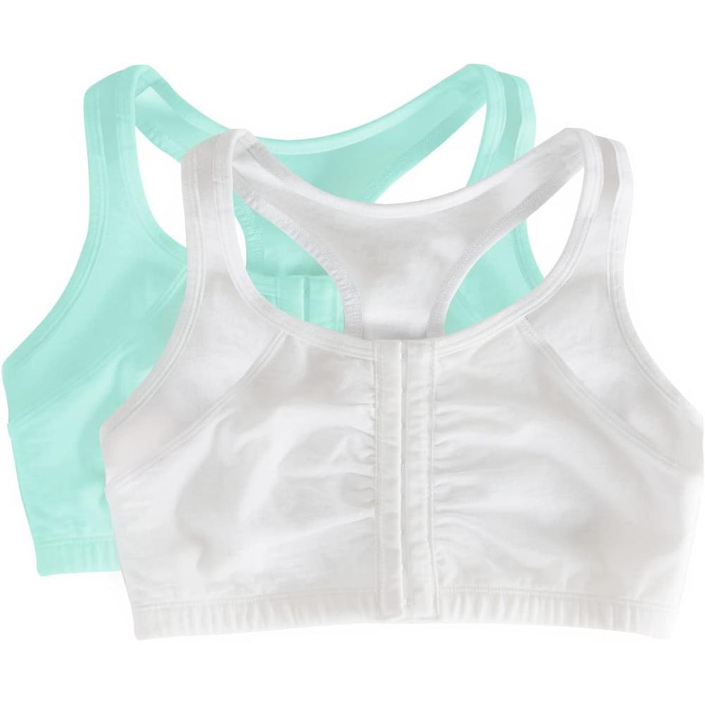 imageFruit of the Loom Womens MultiPack Front Closure Cotton BraMint ChipWhite