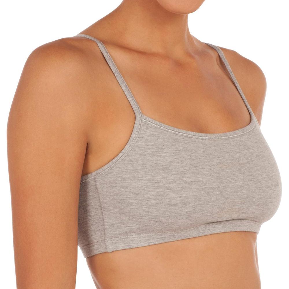imageFruit of the Loom Womens MultiPack Spaghetti Strap Cotton Sports BraBlackWhiteHeather Grey