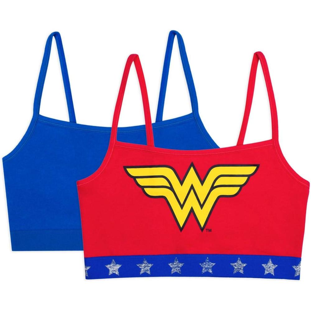 imageFruit of the Loom Womens MultiPack Spaghetti Strap Cotton Sports BraCrantasticCrazy Cobalt Wonder Woman