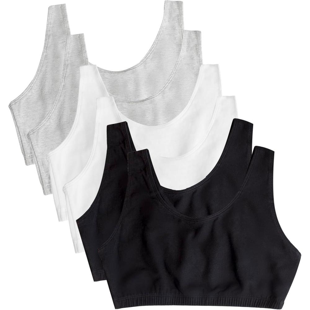 imageFruit of the Loom Womens MultiPack Tank Top Style Sports BraBlack WhiteHeather Grey