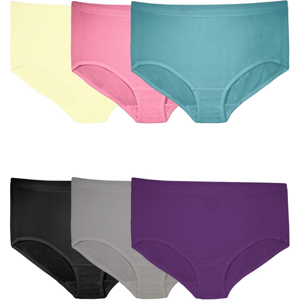 imageFruit of the Loom Womens Plus Size Underwear Briefs Fit for Me Designed to Fit Your CurvesBrief Micro Mesh Colors May Vary