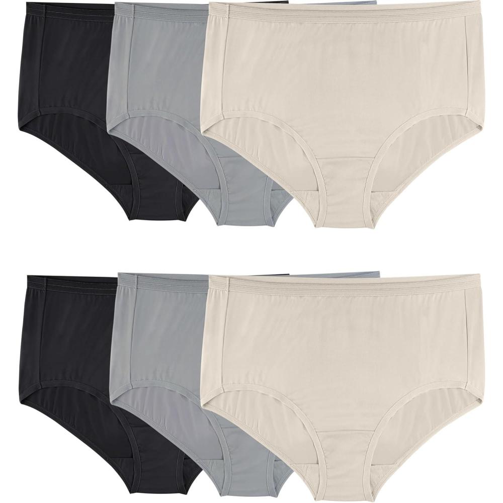 imageFruit of the Loom Womens Plus Size Underwear Briefs Fit for Me Designed to Fit Your CurvesBrief Microfiber Colors May Vary