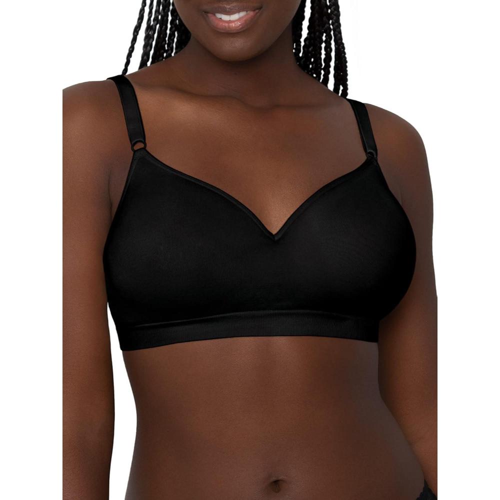 imageFruit of the Loom Womens Seamless WireFree PushUp Bra  Soft Comfortable ampamp SupportiveBlack Hue