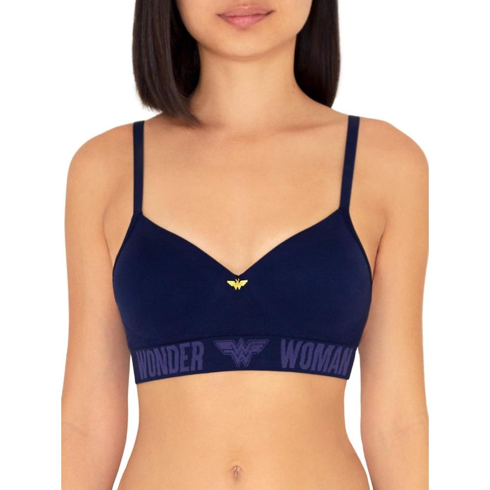 imageFruit of the Loom Womens Seamless WireFree PushUp Bra  Soft Comfortable ampamp SupportiveMedevial Blue  Wonder Woman