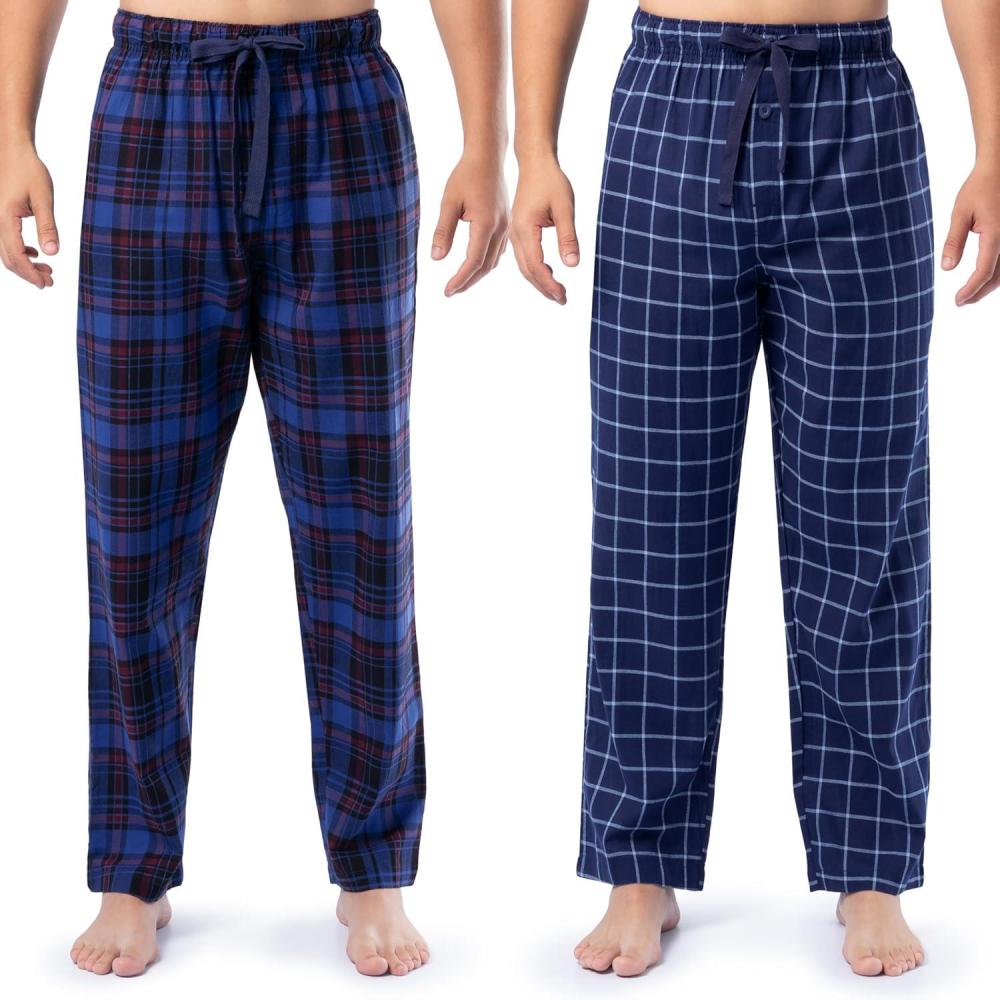imageFruit of the Loom mens Broadcloth Woven Sleep Pajama PantNavy PlaidblueRed Plaid