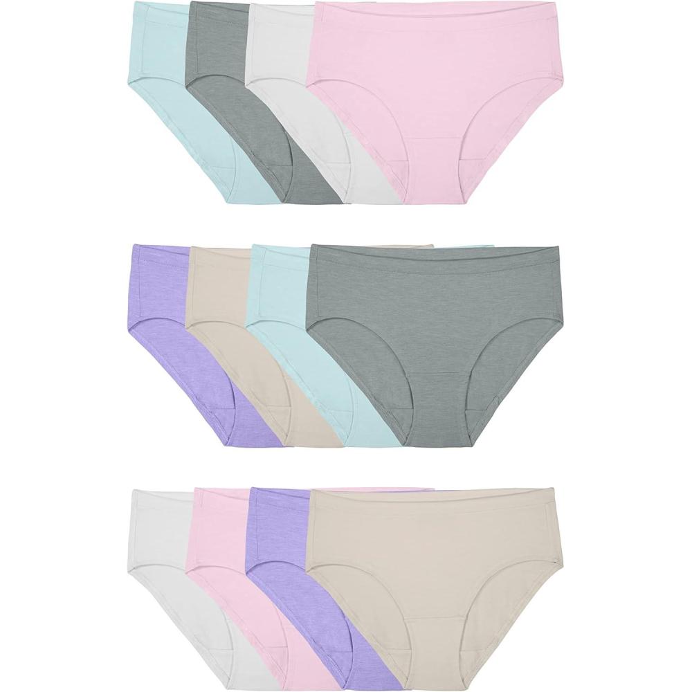 imageFruit of the Loom womens Modal UnderwearHipster  12 Pack  PurpleCashmereGrey