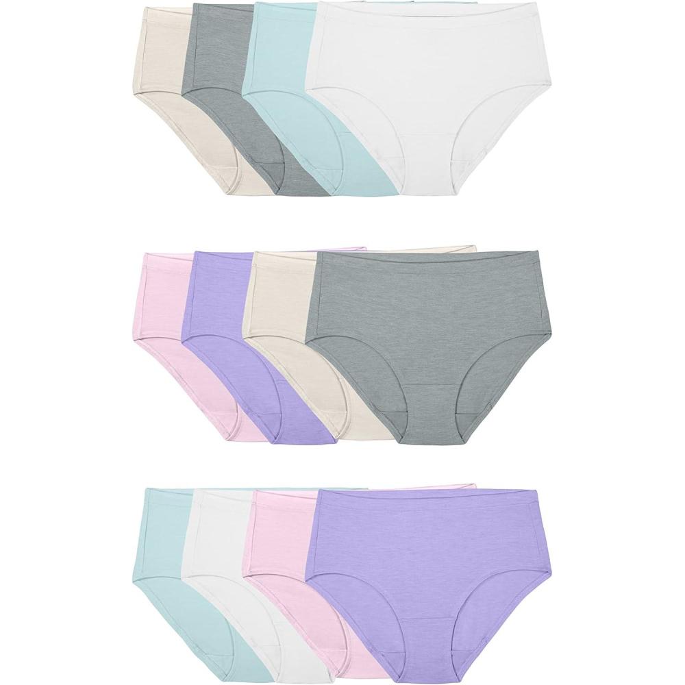 imageFruit of the Loom womens Modal UnderwearLow Rise Brief 12 Pack PurpleCashmereGrey