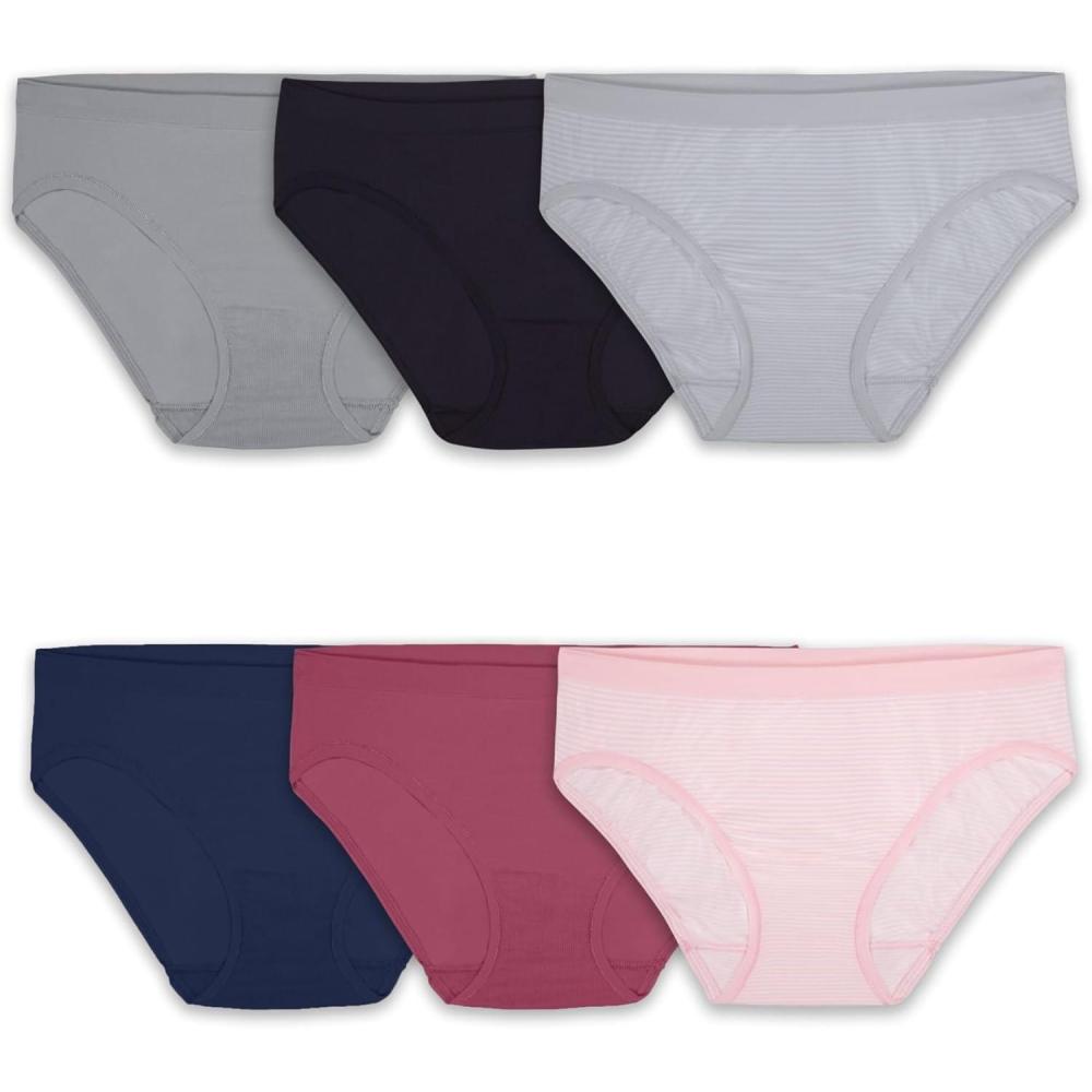 imageFruit of the Loom womens No Show Seamless Underwear Amazing Stretch ampamp No Panty Lines Available in Plus SizeBikini 6 Pack Colors May Vary