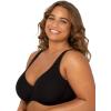 Fit For Me By Fruit of the Loom Women’s Plus Size Cotton Unlined Underwire Bra-Pinch-Free Straps – Side and Back Smoothing(Black Hue)
