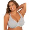 Fit For Me By Fruit of the Loom Women’s Plus Size Cotton Unlined Underwire Bra-Pinch-Free Straps – Side and Back Smoothing(Heather Grey)