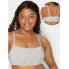 Fruit of The Loom Womens Spaghetti Strap Cotton Pullover Sports Bra Value Pack(Black/White/White/Heather Grey 4-pack)