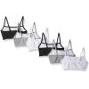 Fruit of The Loom Womens Spaghetti Strap Cotton Pullover Sports Bra Value Pack(White/Heather Gray/Black/White/Heather Gray/Black 6-pack)