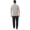 Fruit of the Loom Men’s 2-Piece Jersey Knit Pajama Set(Grey Heather/Black)