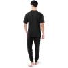 Fruit of the Loom Men’s 360 Stretch Crewneck Top and Jogger Pant Sleep Pajama Set(Black)
