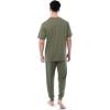 Fruit of the Loom Men’s 360 Stretch Crewneck Top and Jogger Pant Sleep Pajama Set(Dusty Olive)
