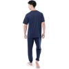 Fruit of the Loom Men’s 360 Stretch Crewneck Top and Jogger Pant Sleep Pajama Set(Navy)