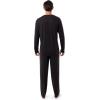 Fruit of the Loom Men’s 360 Stretch Long Sleeve Henley Top and Pant Sleep Pajama Set(Black)