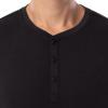 Fruit of the Loom Men’s 360 Stretch Long Sleeve Henley Top and Pant Sleep Pajama Set(Black)
